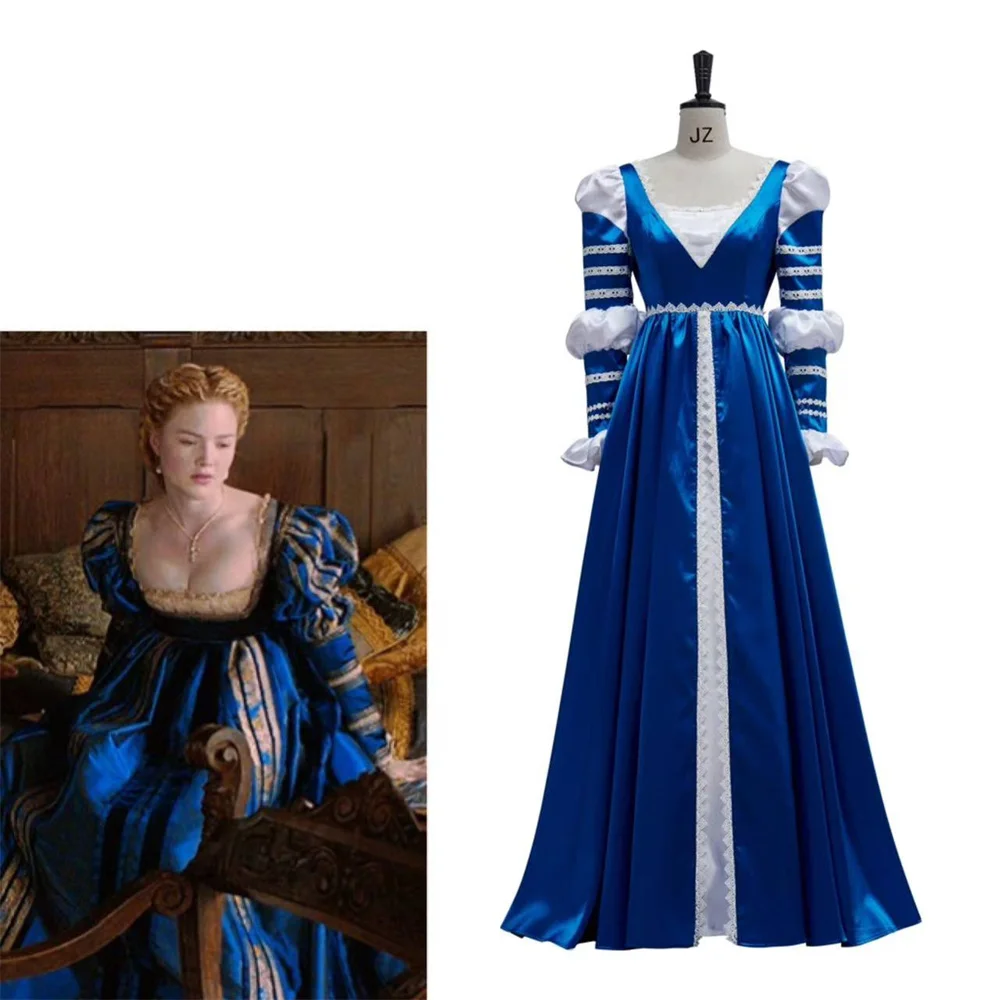 Film Lucrezia Borgia Costume Cosplay Abito medievale vintage blu Abito da ballo storico storico