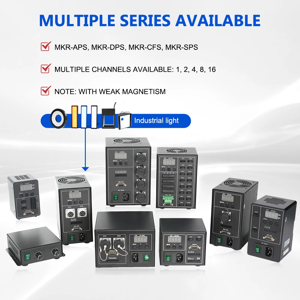 MKR-CFS 200W 2-Channel 2A Output Current 48V Aluminium Alloy Constant Current Controller Machine Vision for Lighting Inspection