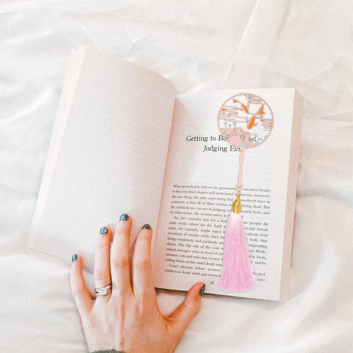 

Metal Bookmark Gift Lightweight Copper Cord Tassels Glossy Ideal Readers Students Writers Magnetic Bookmarks Creative