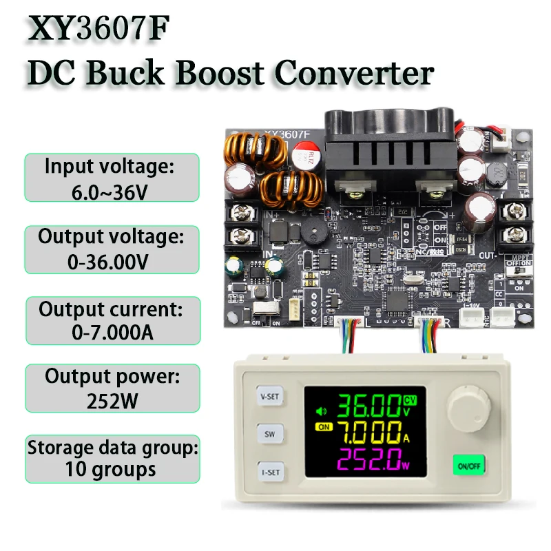 XY3607F DC Buck Boost Converter 252W CNC Adjustable Regulated Laboratory Power Supply Constant Voltage Current Step-down Module