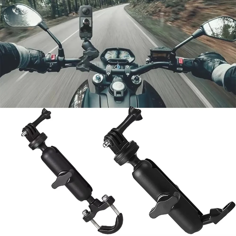 Suporte giratório 360° para câmera de motocicleta, guidão, espelho retrovisor, compatível com Hero8/7/6/5/4/3, suporte para câmera Gopro Moto