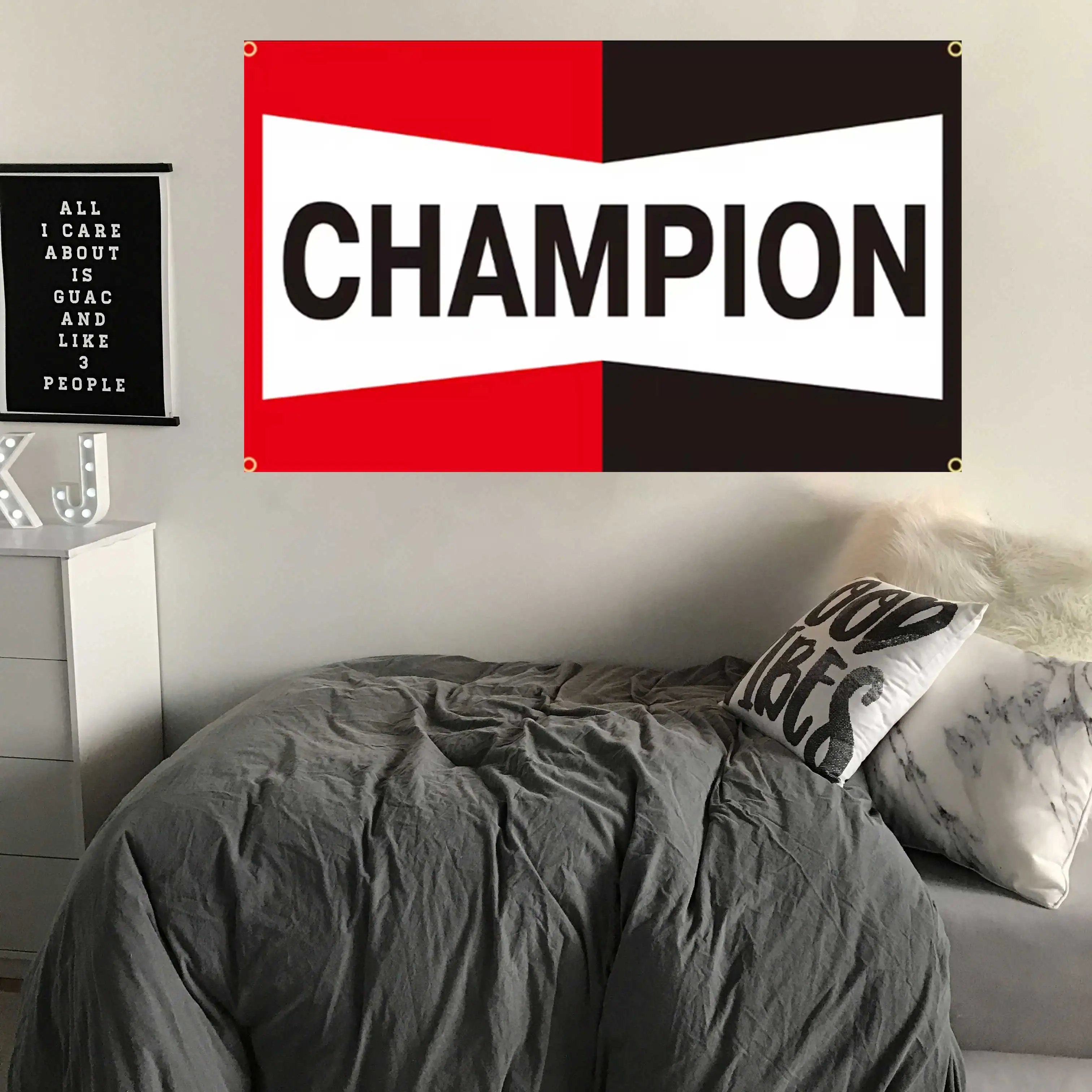 2x3fts 3x5fts 5x8fts C-Champions Spark Plugs Flag Tapestry Wall Hanging Art Banner Racing Car Garage Or Outdoor Decoration