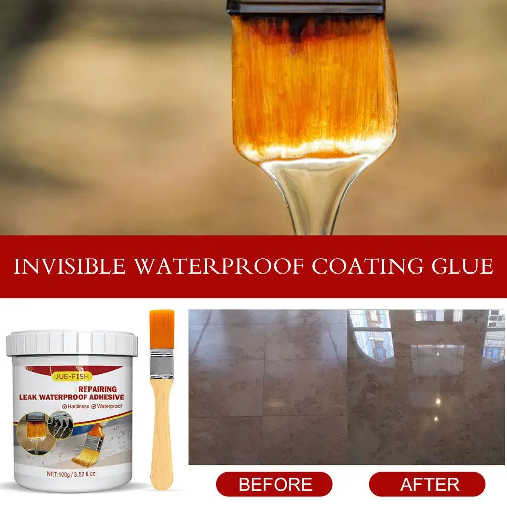 透明防水接着剤,ブラシ付き接着剤,見えない強力な接着ツール,屋根の漏れ,亀裂,コーティング,100g