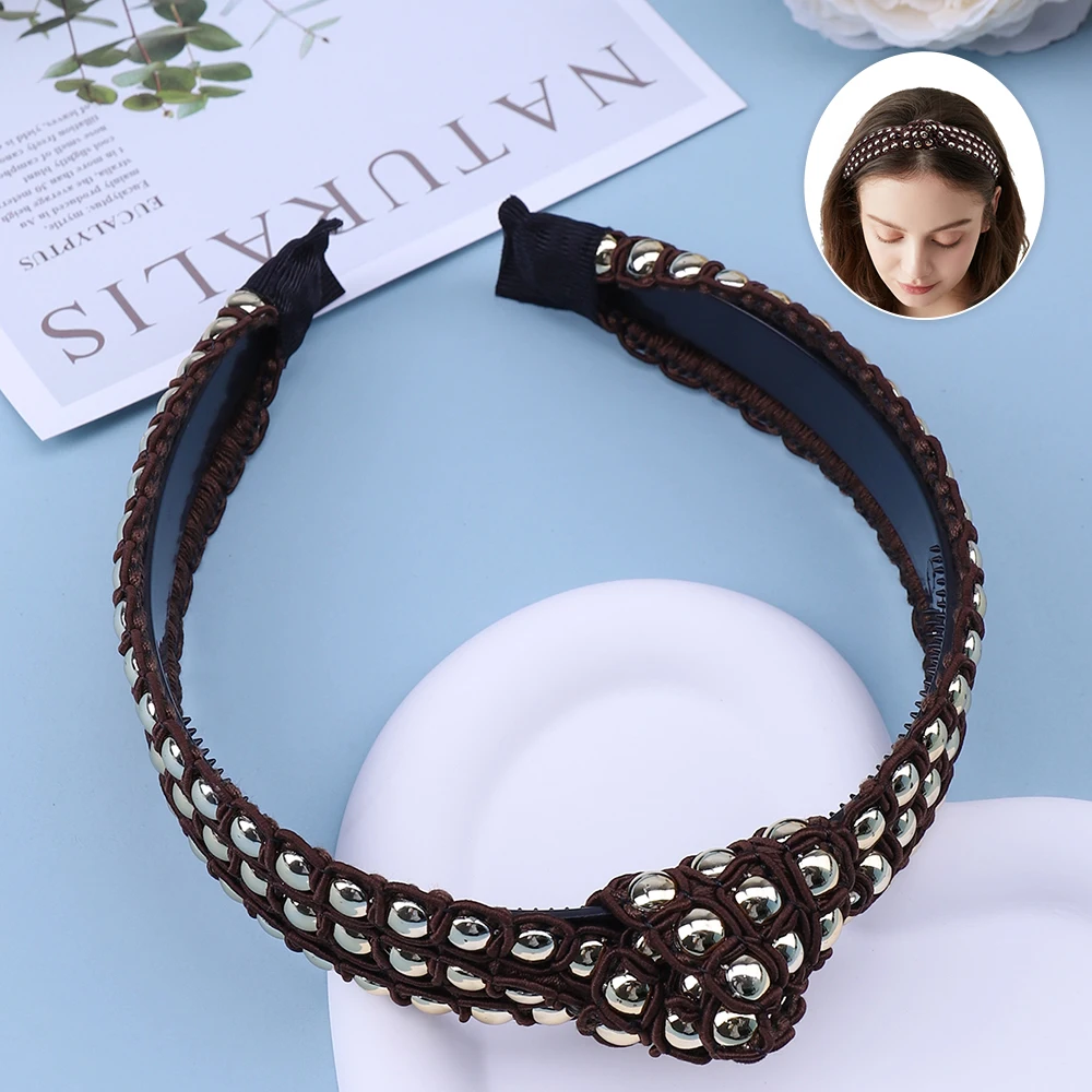 2023 New DIY Accessories Ladies Hot Selling Fashion Headband Lace Bright Stone Set Off Cute Hair Accessories Headband