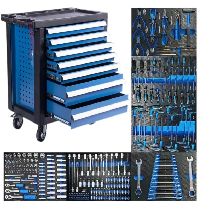 CE 7 Drawer Roller Box Storage Tool Cabinet/ Trolley/ Cart / Chest Storage Tool Sets Box  For Car Repair