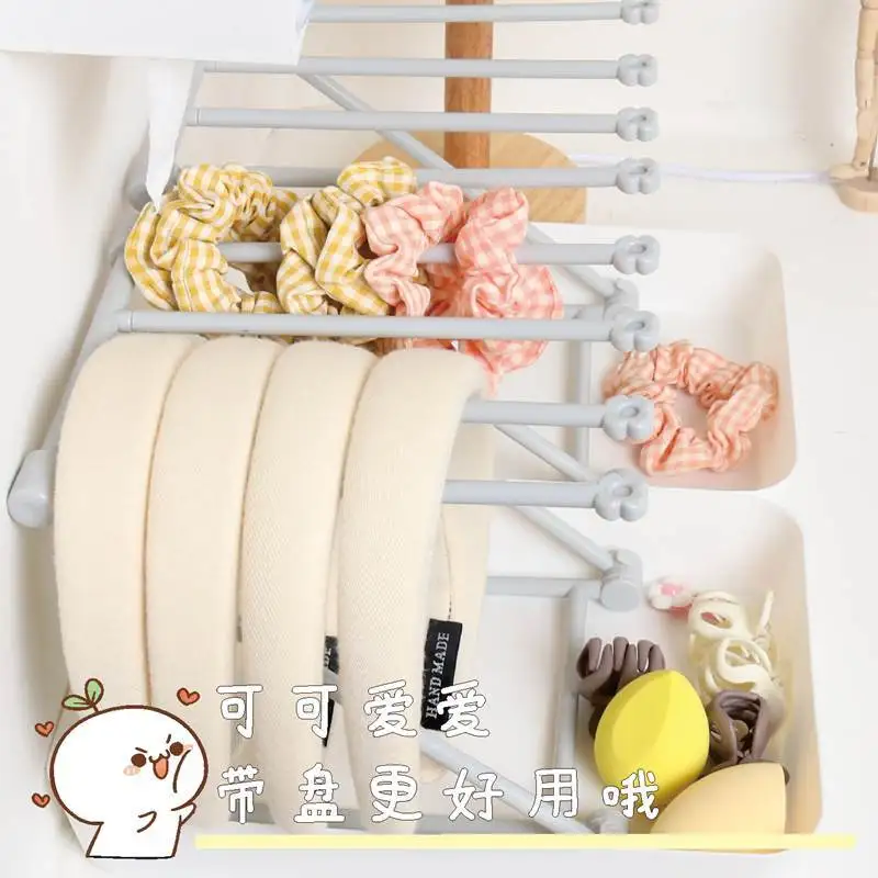 

Plastics Headband Holder Hairband Display Stand Hair Hoop Rack Storage With Tray for Teen Girls Women Gifts T-bar Rack