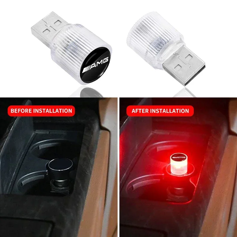 1x Mini USB LED Car Light Auto Interior Atmosphere Light For Mercedes Benz AMG W204 W205 W203 W211 W212 W213 W201 W210 W124