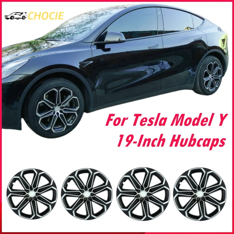 

4PCS Plum Flower Pattern ABS 19 Inch Hubcaps for Tesla Model Y 2020-2024 Wheel Rim Protector Wheel Covers Replacement Accessory