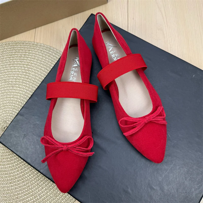 Chaussures plates pour femmes printemps et automne rouge 2025 nouveau Mary Jane Ballet grande taille chaussures pour femmes dames mocassins femmes zapatos