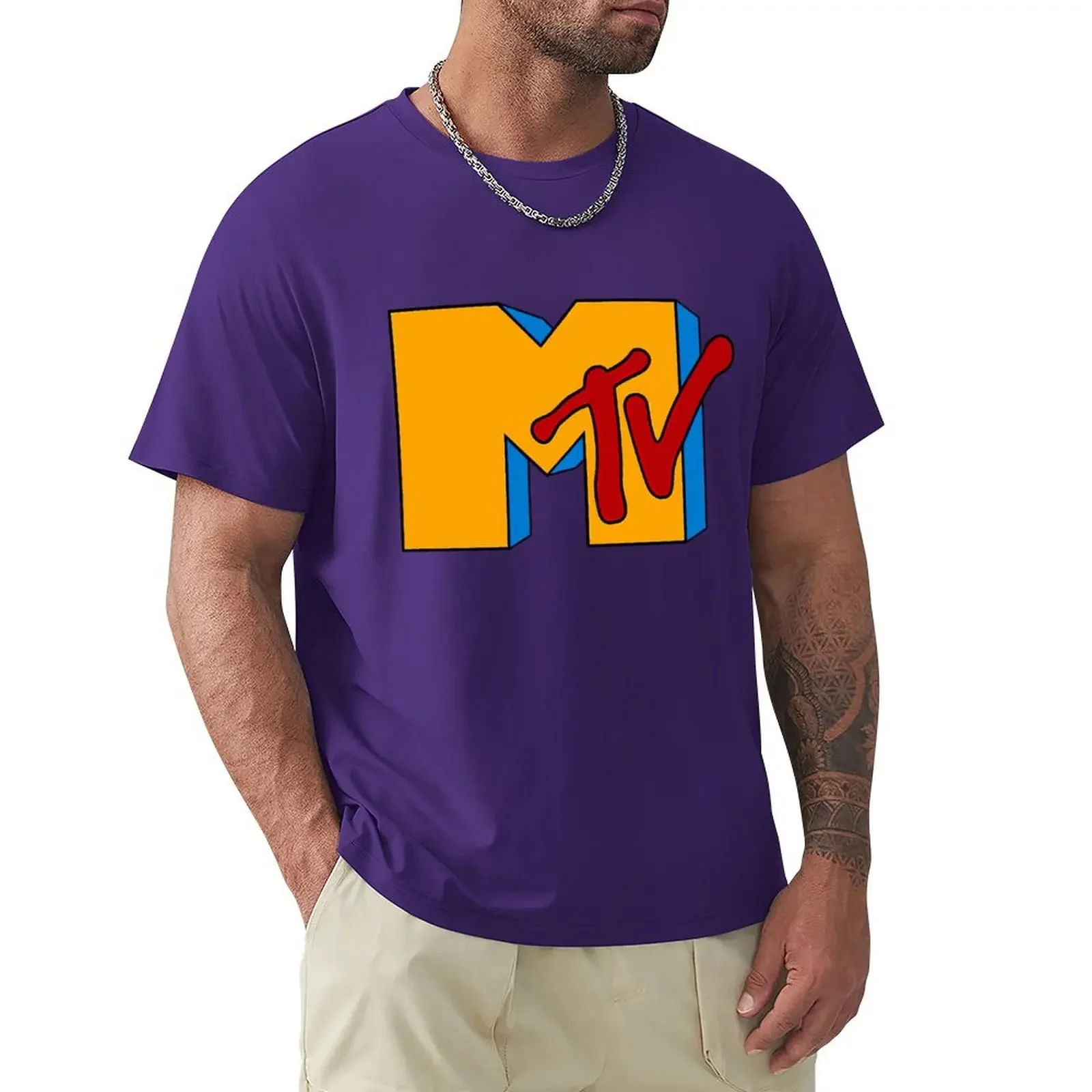 Vintage MTV Retro Rap Rock Music T Shirt Harajuku Short Sleeve T-shirt 100% Cotton Graphics Tshirt Tops