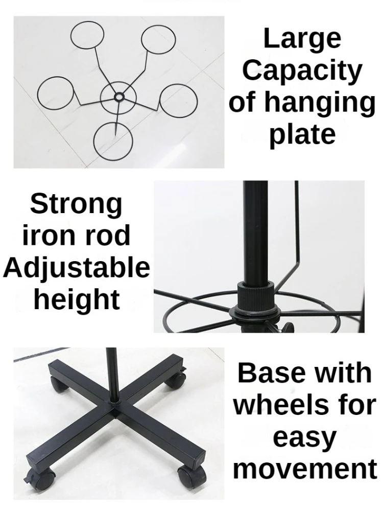 Metal Coat Racks Floor Hat Stand Modern Display Hat Standing Floor Clothes Hanger Rotating Hats Rack 360 Interior Furniture