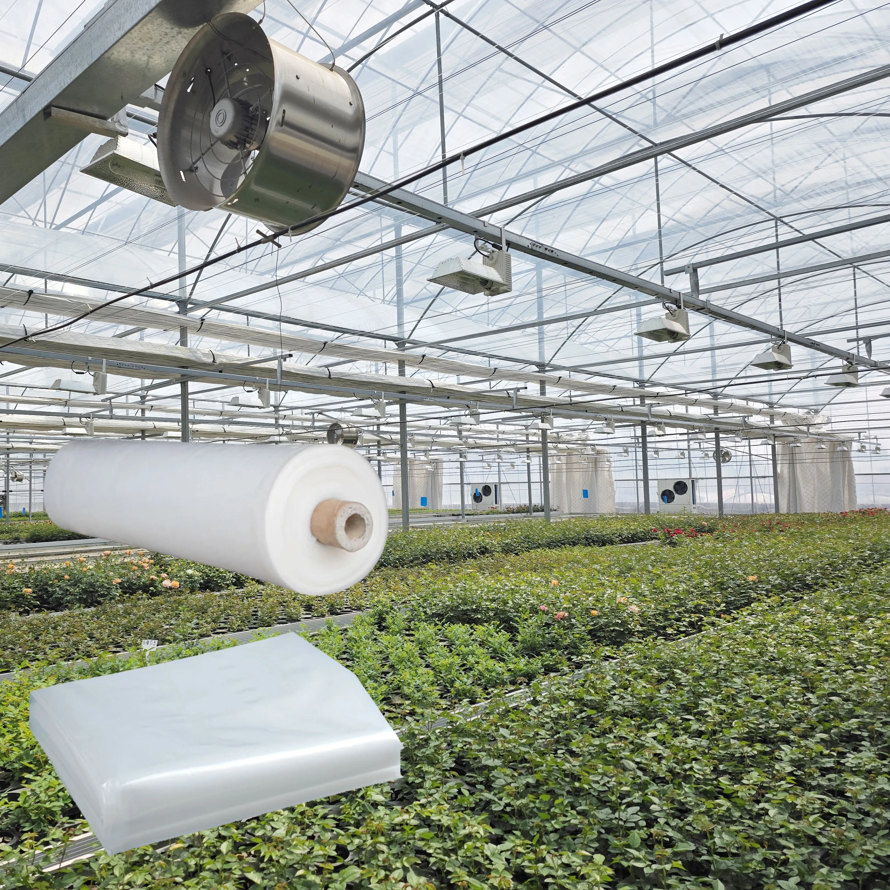 200 Micron PE Greenhouse Film UV Resistant Anti-Drip Agricultural Plastic Cover for Tomato Vegetable Plant Garden Shed