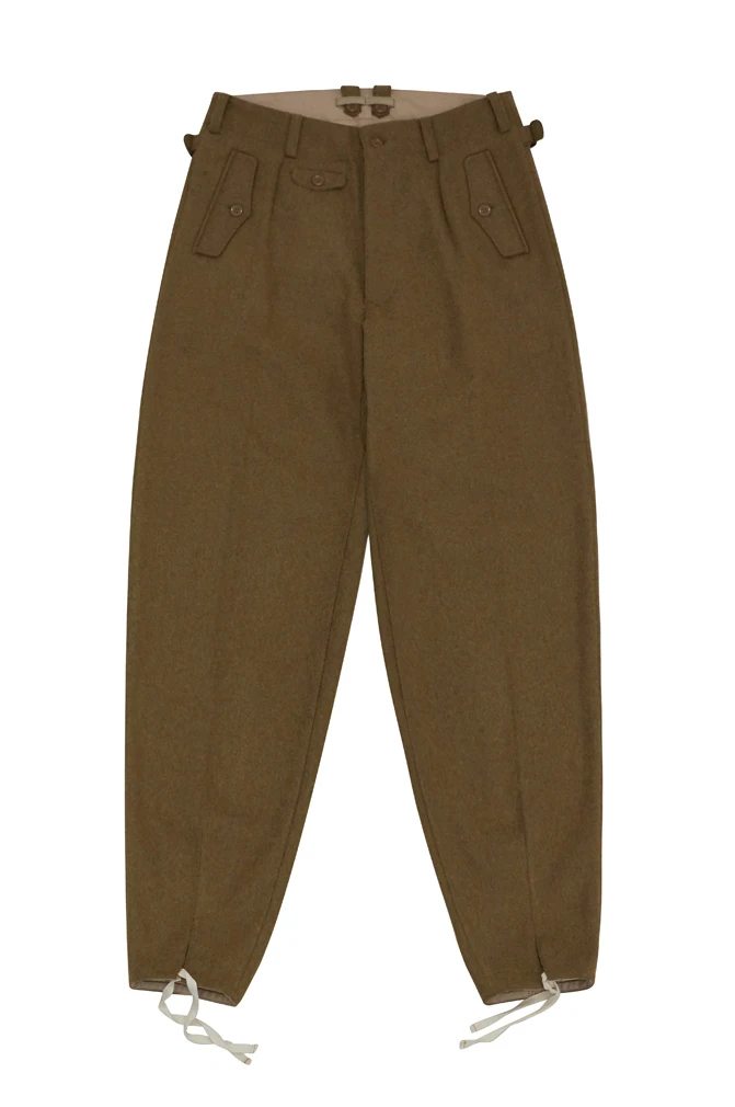 Pantalones de lana marrón de la Segunda Guerra Mundial, pantalón alemán Elite, Wehrmannschaften, GUWR-013