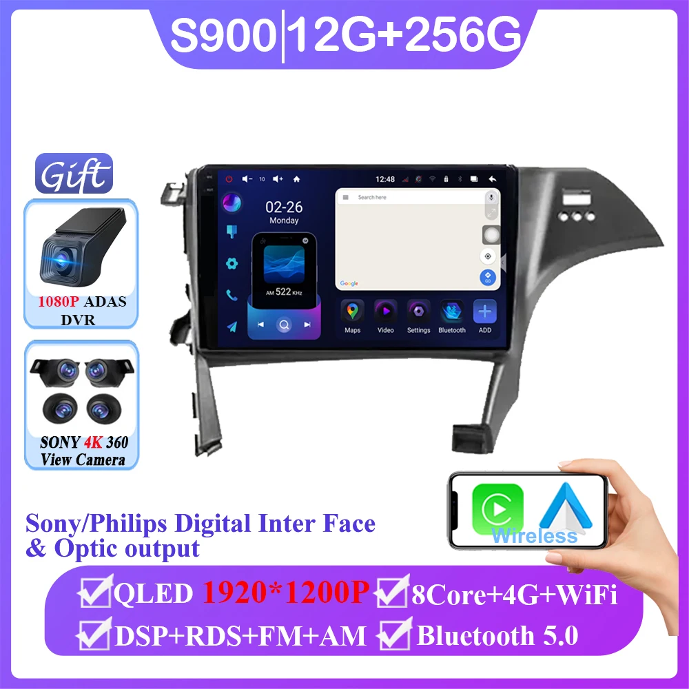 Android 16 voor Toyota Prius 3 XW30 2009 - 2015 Rechtsgestuurde auto autoradio scherm multimediaspeler navigatie GPS 2din DVD 5G