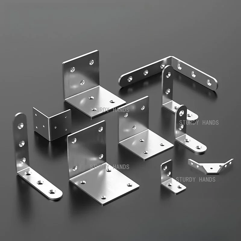 20PCS Stainless Steel Corner Bracket Cabinet Fixed Corner Code Bracket Layer Board Bracket Hardware Accessories with Screws