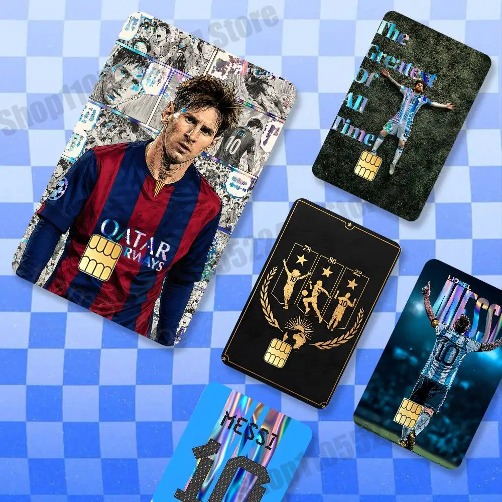 2026 Football Star M-Messi Holographic Laser Shinny Film Skin Cover Sticker for Debit Credit Card Bank Card