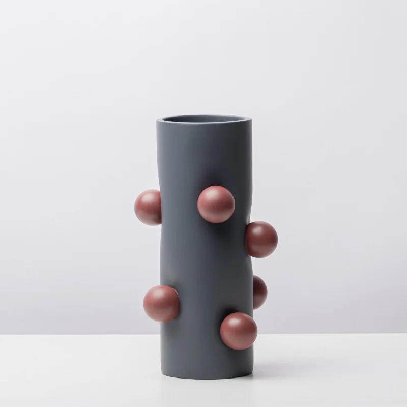 Creative Resin Vase Geometric Ball Vase Floral Arrangement Accessories Terrarium Flower Vase Pot Home Decoration Accessories