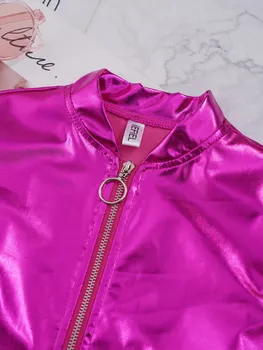 Girls Sequin Dance Jacket 5 Kids Girls Shiny Sequins Hip Hop Jazz Dance Jacket Long Sleeve Zipper Bomber Coat Outerwear Disco Stage Performance Streetwear 5