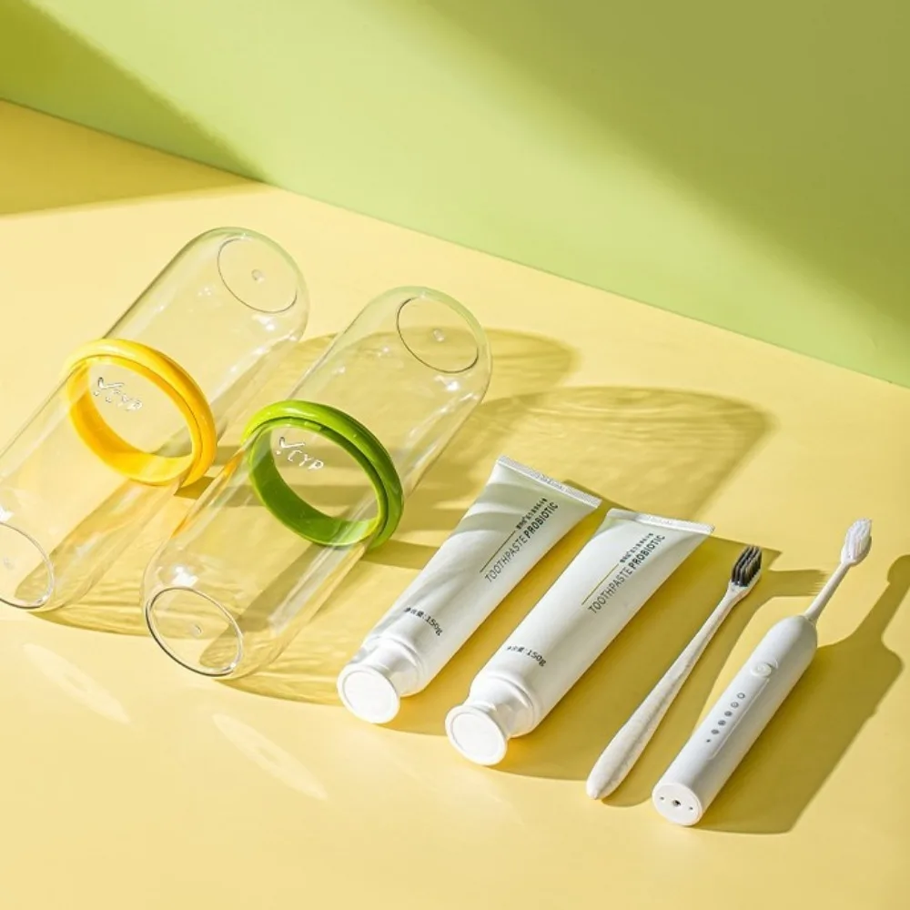 

Creative Portable Gargle Cup Plastic Waterproof Toothbrush Holder Sealed Dustproof Mouthwash Cup Bathroom Supplies