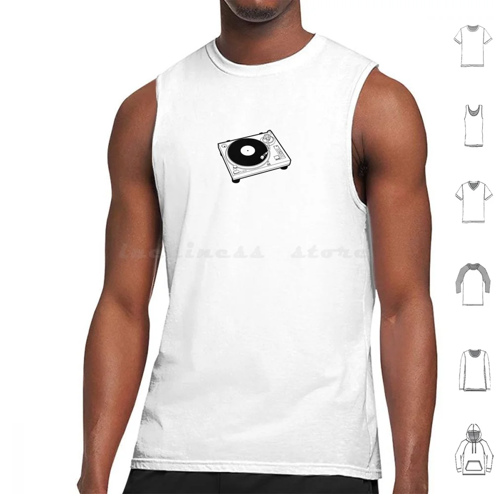 Turntable Tank Tops Print Cotton Dj Decks Turntable Awesome Music Dubstep Drum Bass Techno Trance Garage Reggae