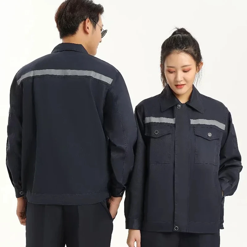 맞춤형 로고 작업복 상의 DIY 디자인 로고 자동차 수리 및 청소용 긴팔 지퍼 작업복 다용도 포켓 유니섹스 셔츠