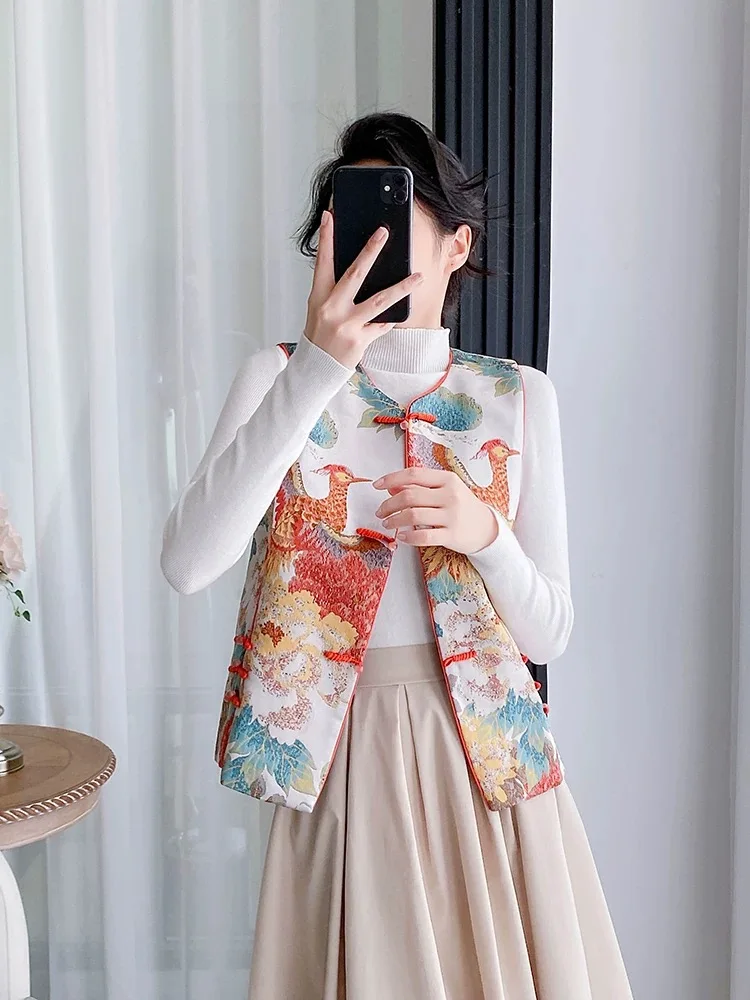 Old School Spring Festival Chinese Lady Weskit Coat Vest