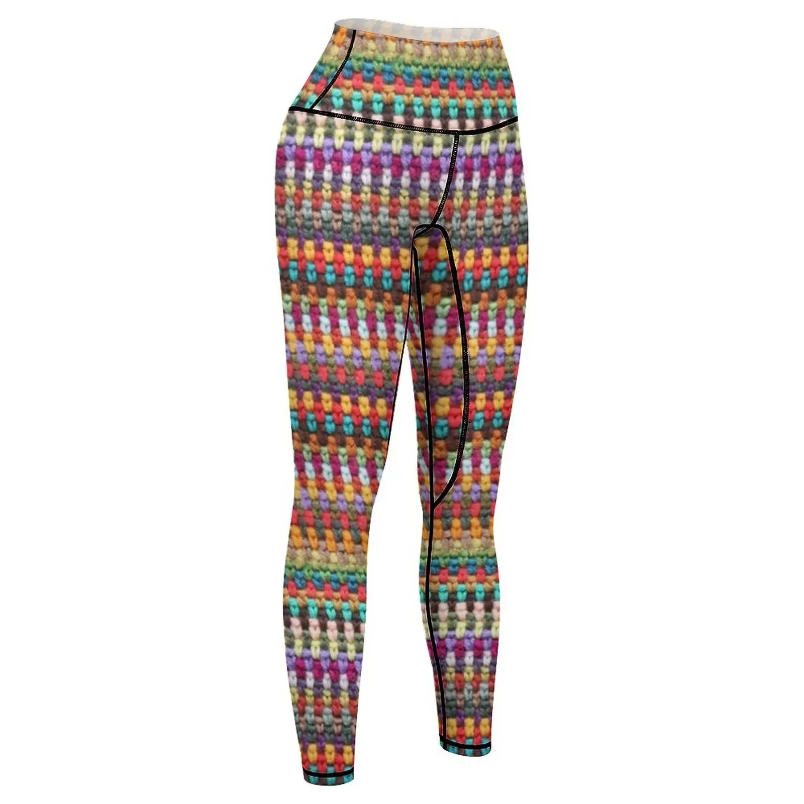 Crochet Afghan Pattern Leggings leggins push up woman sport set exercise clothing for gym pants Womens Leggings
