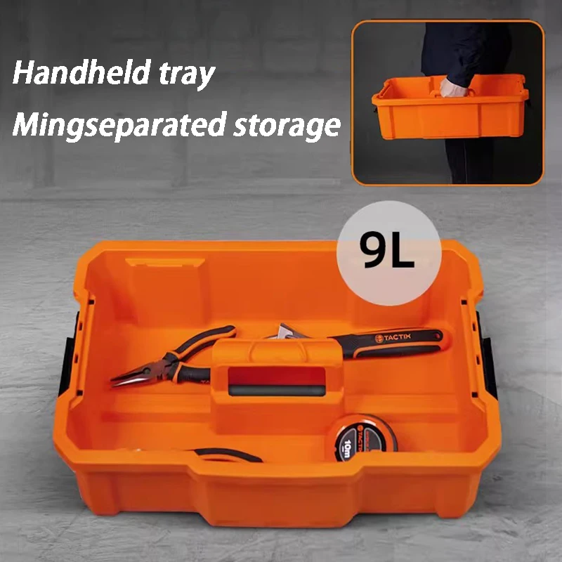 Conjunto de caja de herramientas con varilla de tracción combinada, caja de almacenamiento de Hardware multifuncional, cajas organizadoras de herramientas de mantenimiento de electricista apilables