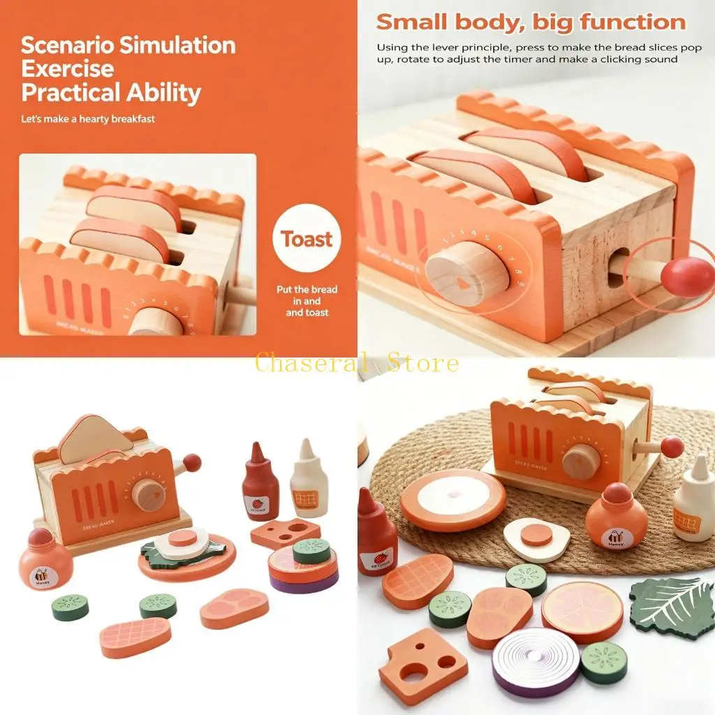

E7CE Pretend Play Breakfast Cooking Toy For Toddler Fine Motor Skill Development