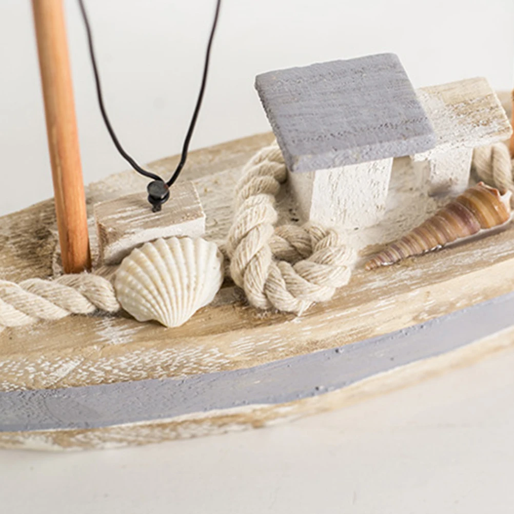 

Wooden Sailboat Ornament Cartoon Lovely Small Fresh Table Decoration Home Office Bedroom Gift Decor Sailboat Ornament
