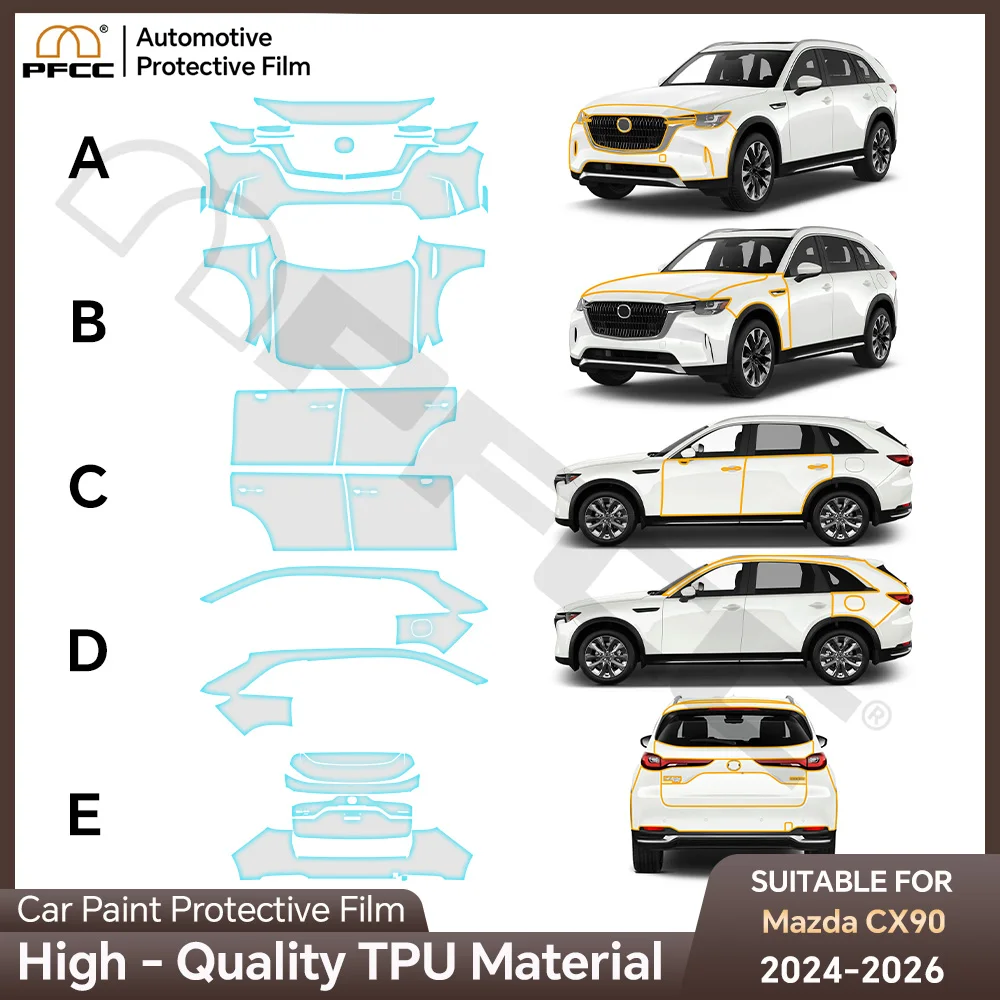 Car Paint Protection Film Anti-scratch Pre-cut TPU PPF Clear Bra Resistant Kit Repairable Cover For Mazda CX-90 CX90 2024-2026
