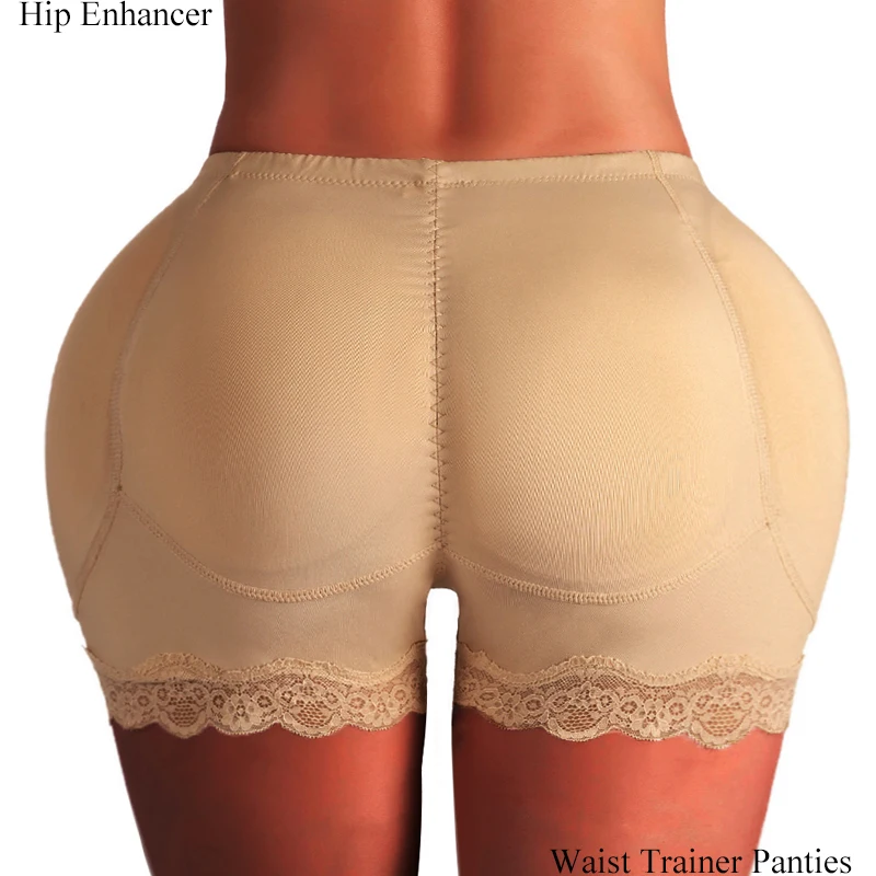 Kobiety wyściełany stanik Push Up i majtki Butt Lifter Shaper fałszywy tyłek pośladki Hip Pads niewidoczne kontrola majtki figi bielizna bielizna
