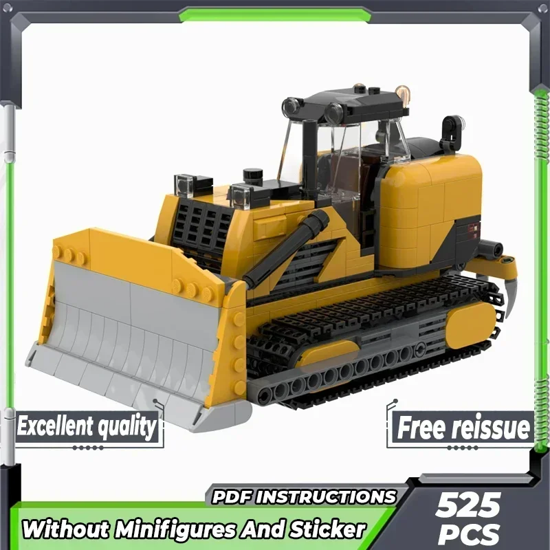 

City Vehicle Model Moc Building Bricks Yellow Excavation Bulldozer Technology Modular Blocks Gift Christmas Toy DIY Set Assembly