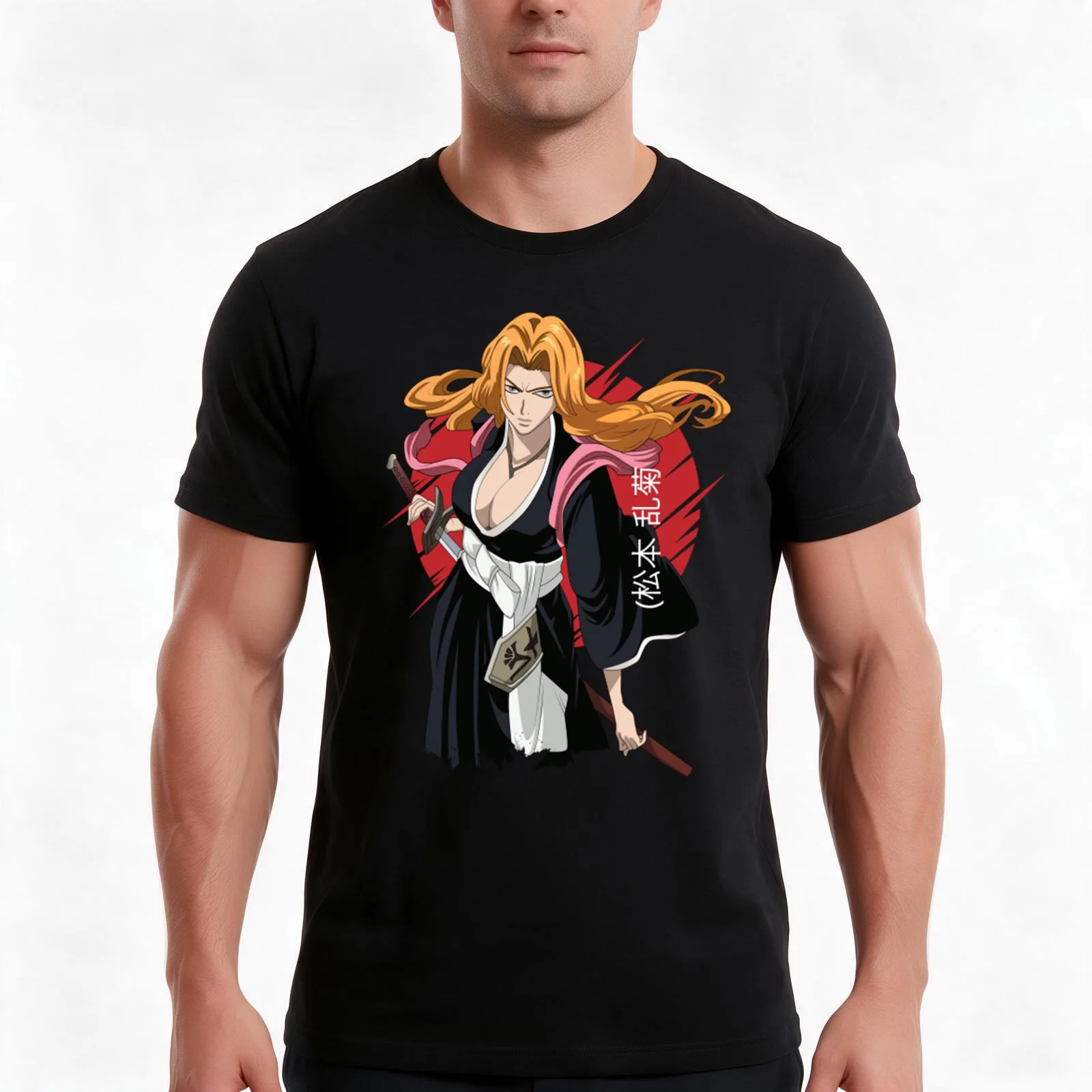Rangiku Matsumoto - Bleach T-Shirt, Summer Casual Cotton Tee, Oversized Streetwear Tops, Vintage Graphic Print, Unisex Men Women