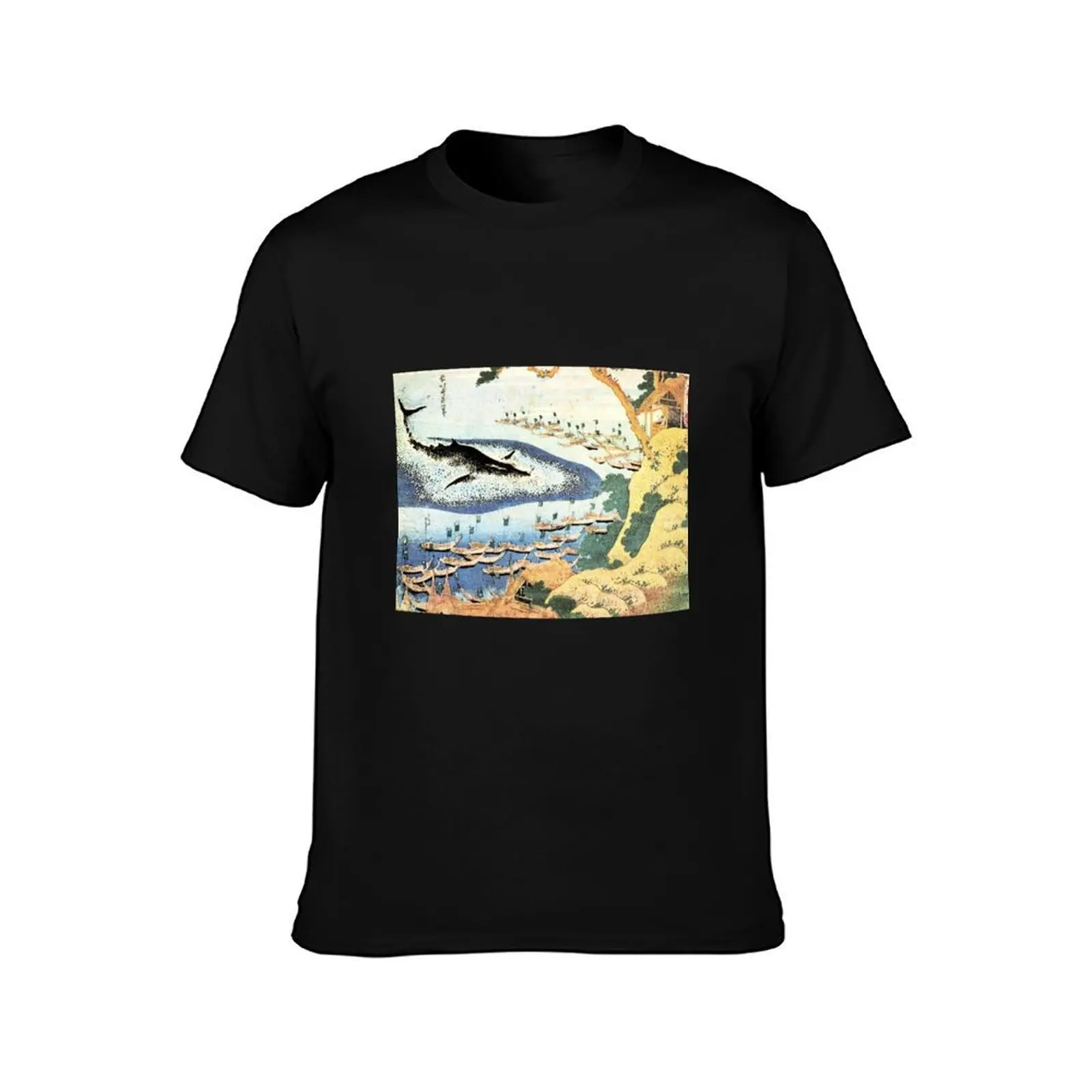 HD. Whaling Off Gotō from Oceans of Wisdom by Katsushika Hokusai . HIGH DEFINITION T-Shirt Summer Casual Cotton Tee