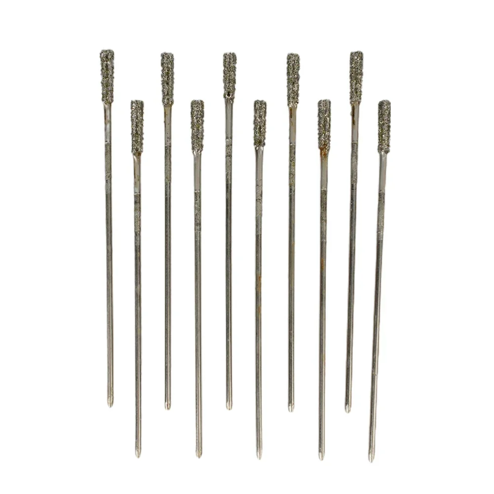 10 Pcs Accesories Mini Drill Diamond Grinding Head 3mm Shank Bur Bit Set Grinding Tool For Rotary Tool L-fine Tip