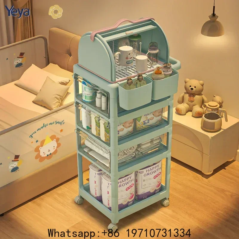 

Baby Products Multi-layer Storage Rack Newborn Mobile Simple Trolley Baby Storage Cart Infant Essentials Organizer New Arrivals