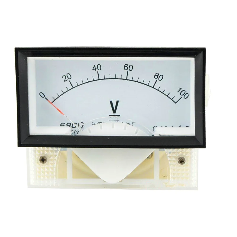 1PC 69C17-V 15V 20V 30V 50V 100V DC Direct Analog Meter Panel Gauge DC Voltage Current Meter 85*46MM Voltmeter Voltimetro