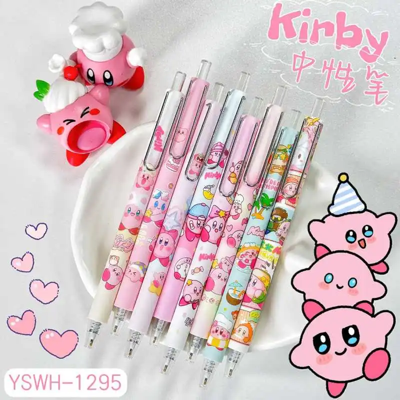 6/24 قطعة Kawaii ستار Kawaii قلم محايد اللون لطيف الوردي 0.5 الأسود الكتابة الصحافة المياه القلم طالب قلم توقيع القرطاسية هدية #3