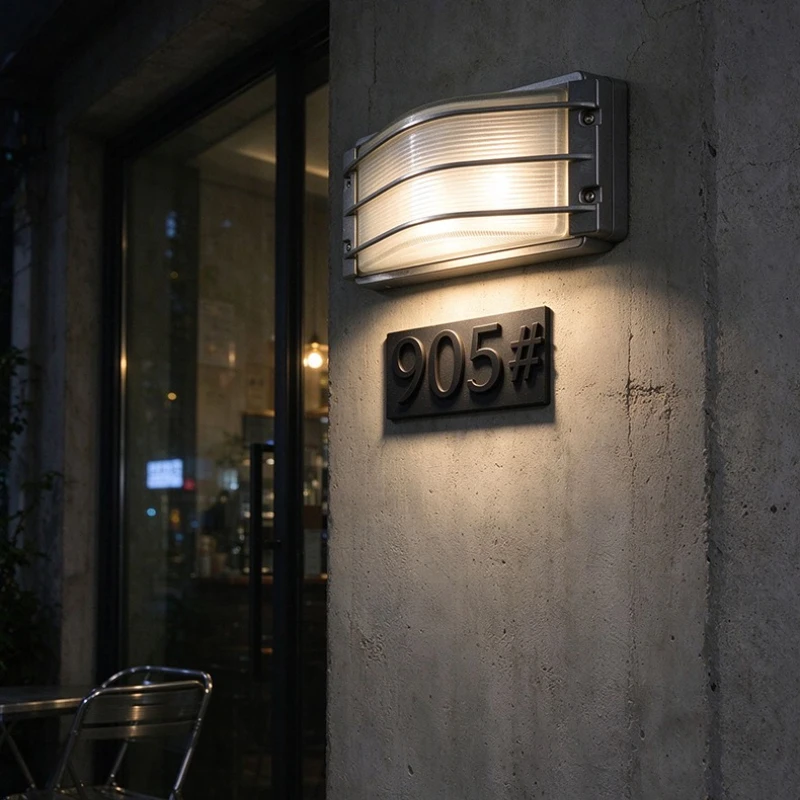 Retro Aluminum Outdoor LED Wall Lamp E27 Waterproof Moisture Industrial wall light Garden Porch Light Bathroom Balcony Glass LED