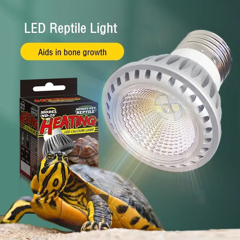 5.0/10.0 Full Spectrum UVA UVB LED Reptile Turtle Basking Light Sun Lamp Sunbathe Heat Lamp for Lizard Reptiles Amphibians