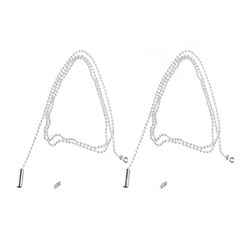 652F 2-piece/set Metal Switchs Chain Extender 1 Meter Length Pull Chain String Extension with Connector for Ceiling Fan Light