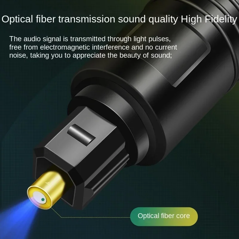 1/2 digital audio fiber optic cable, square to square digital power amplifier speaker connection cable, audio fiber optic cable