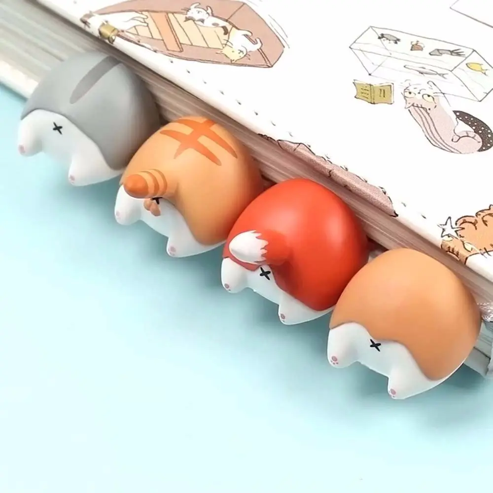 Cute Cartoon Cat Dog Hamster Ass Bookmarks Kawayi Novelty Book Reading Item Creative Gift for Kids Children Stationery