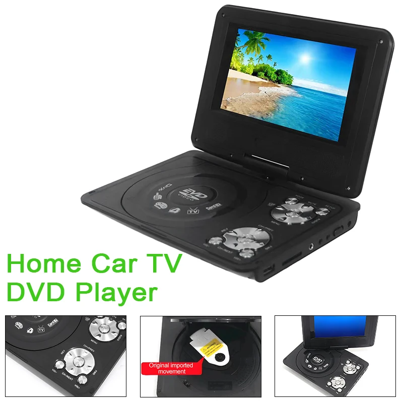 7.8-inch High Definition DVD CD EVD Disc Player Portable Travel 270° Rotatable Screen Digital Smart TV Players Remote Control