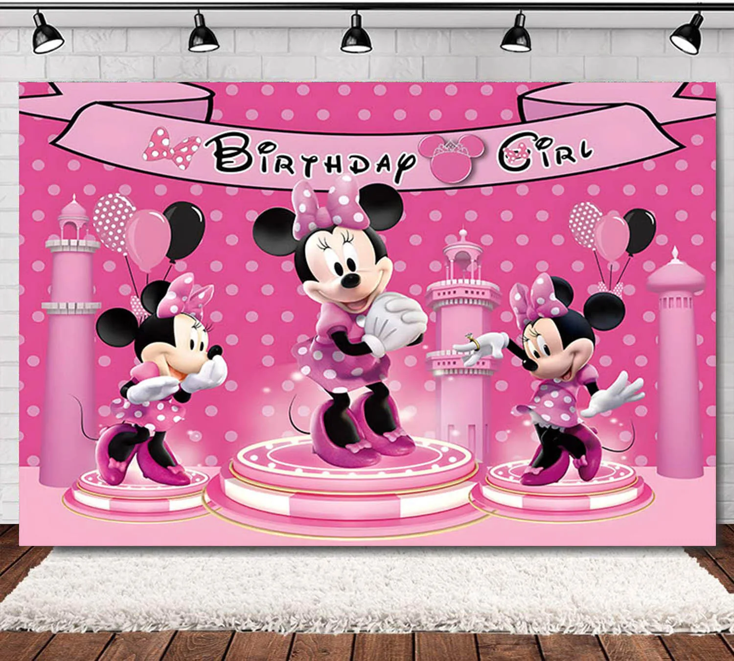 Disney Minnie Mouse Mickey Birthday Party Celebration Decoration Supplies Banner Balloons Plates Toy Gift for Children Girls