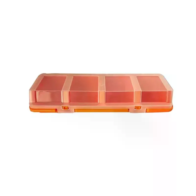 1Pcs Screw Organizer Box Display Parts Storage Box 4 Compartments With Lid Plastic Tool Part Container Bin