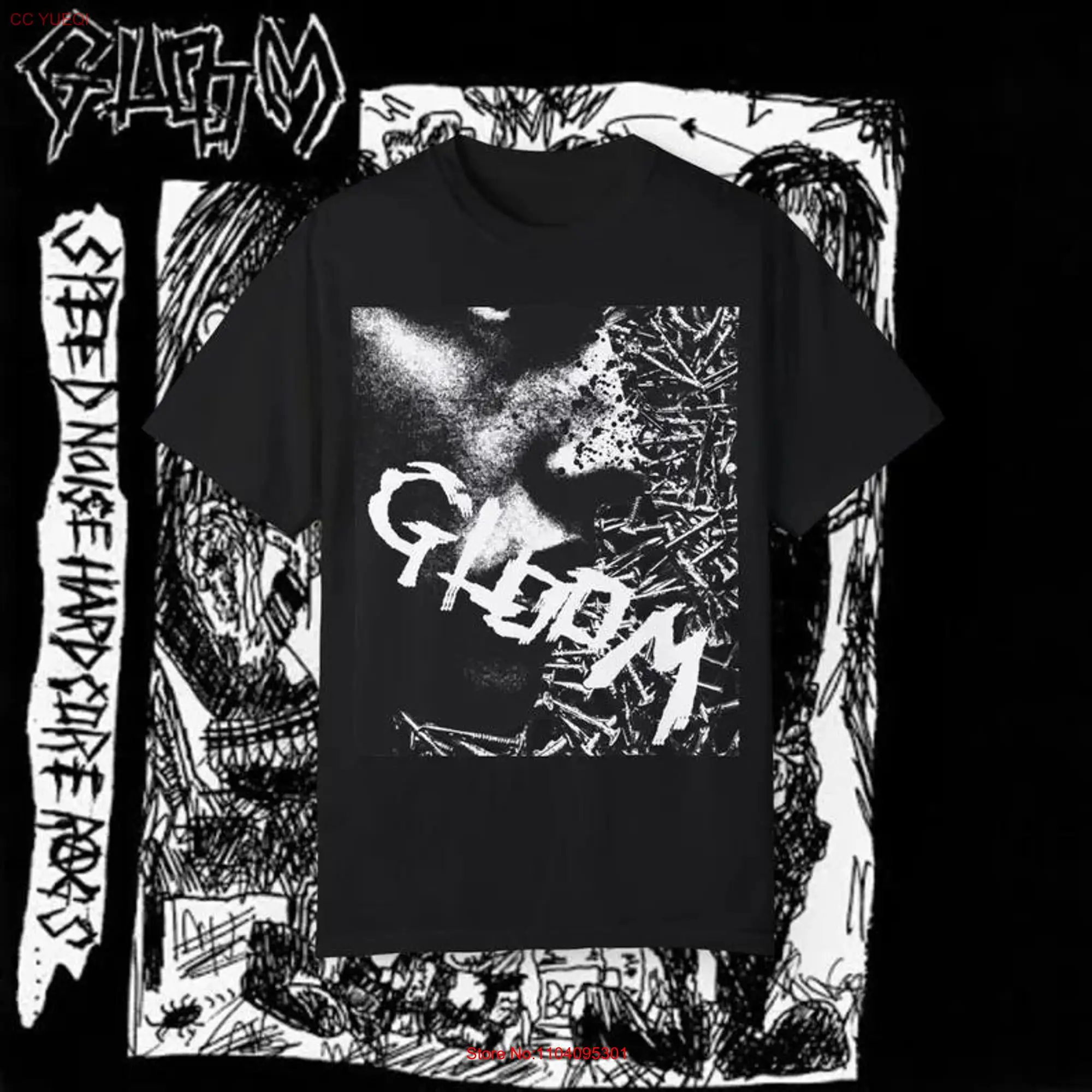 Gloom T Shirt Crust Punk Zyanose Confuse Gauze Gai Gism Disclose D Clone Paranoid Death Side Unholy Grave Framtid