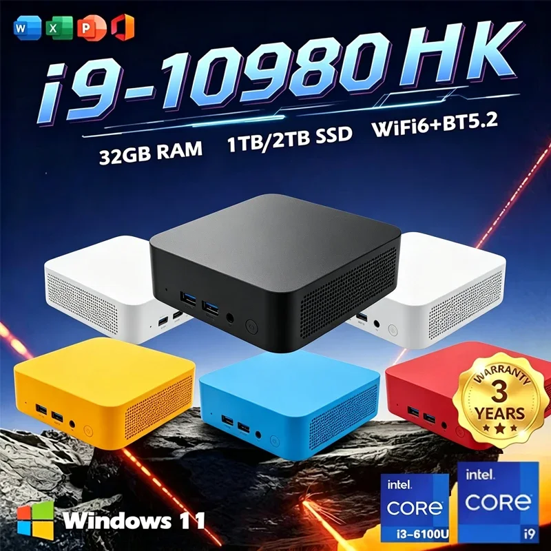 2026年最新モデル-intel-i9-10980hk搭載-ポータブルミニpc-windows-11-16gb-1tb-2tb-ssd-ゲーミング・オフィス用デスクトップpc-wifi-6