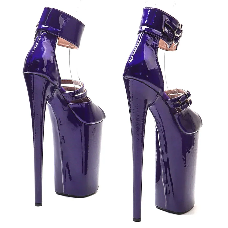 Leecabe  26CM/10inches Shiny PU  small open toe Trendy fashion High Heel platform  sandals stripper heel  Pole Dance shoes